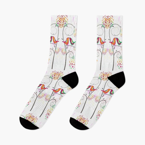 Item preview, Whimsical Tropical Summer Kissing Birds with Colorful Rainbow Blooms © fatfatin designed and sold by fatfatin.