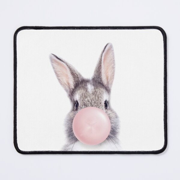 Item preview, Bunny Blowing Bubble Gum, Baby Animals Art Print by Synplus designed and sold by synplus.