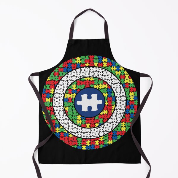 Aperçu de l'œuvre Capitaine Autisme Aspergers Sensibilisation Super Puzzle Bouclier Héros Coloré créée et vendue par Dolphin Graphic.