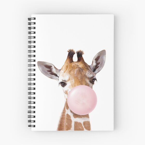 Item preview, Baby Giraffe Blowing Pink Bubble Gum, Baby Girl, Kids, Nursery, Baby Animals Art Print by Synplus designed and sold by synplus.
