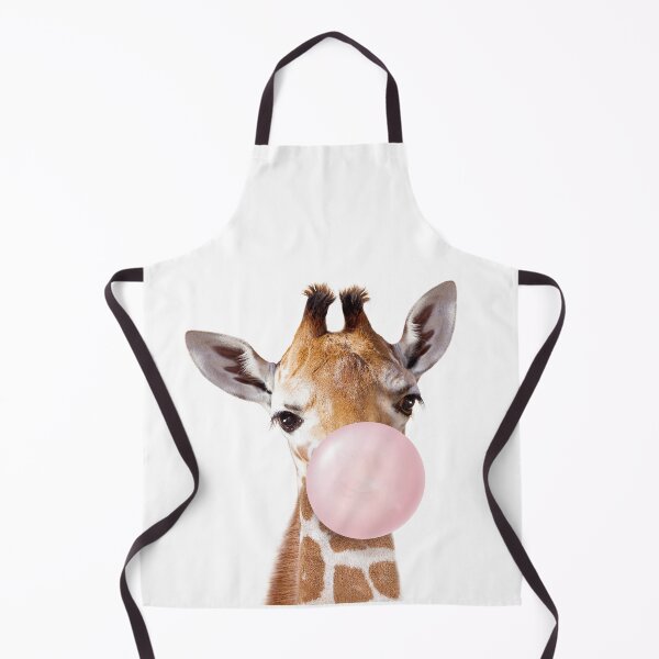 Item preview, Baby Giraffe Blowing Pink Bubble Gum, Baby Girl, Kids, Nursery, Baby Animals Art Print by Synplus designed and sold by synplus.