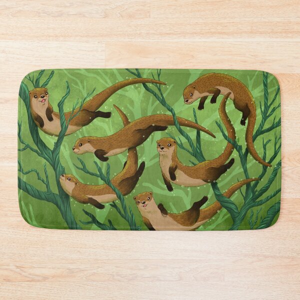 Item preview, Otter Good Times: un grupo familiar de nutrias nadando bajo el agua designed and sold by Marta Tesoro.