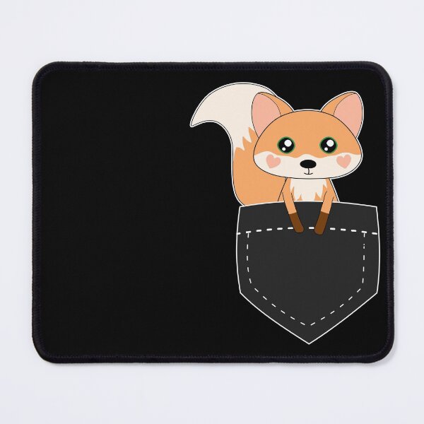 Item preview, Kawaii Fox In Pocket Black designed and sold by cashewdays.