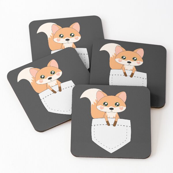 Item preview, Kawaii Fox In Pocket White designed and sold by cashewdays.