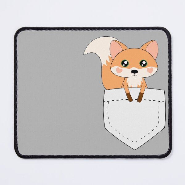 Item preview, Kawaii Fox In Pocket White designed and sold by cashewdays.