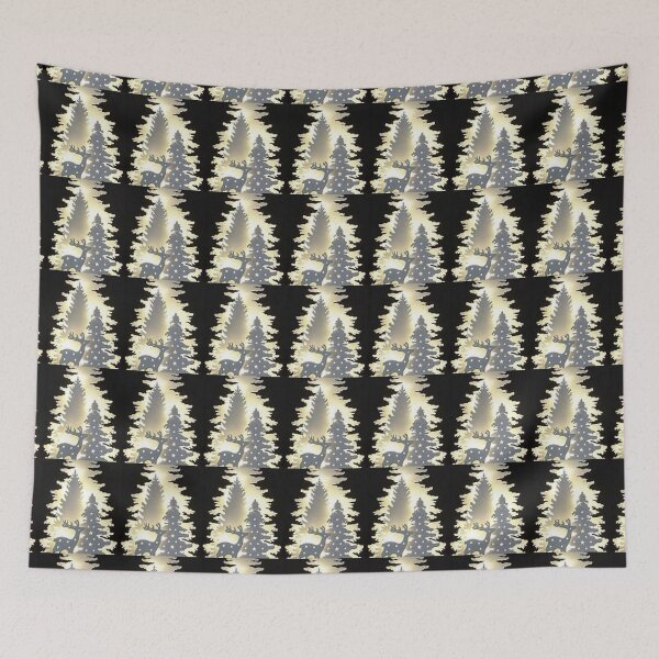 Item preview, Silhouette Winter Night With Deer Scene on home decor, accessories, gifts.  designed and sold by lduke47.