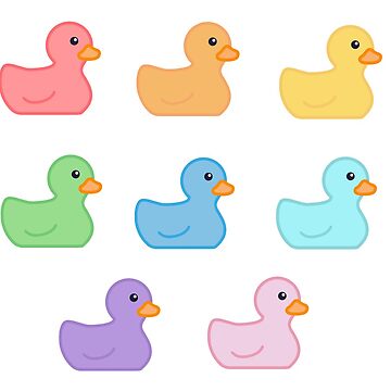 Artwork thumbnail, Rainbow Rubber Duck Pack by scatcatnat