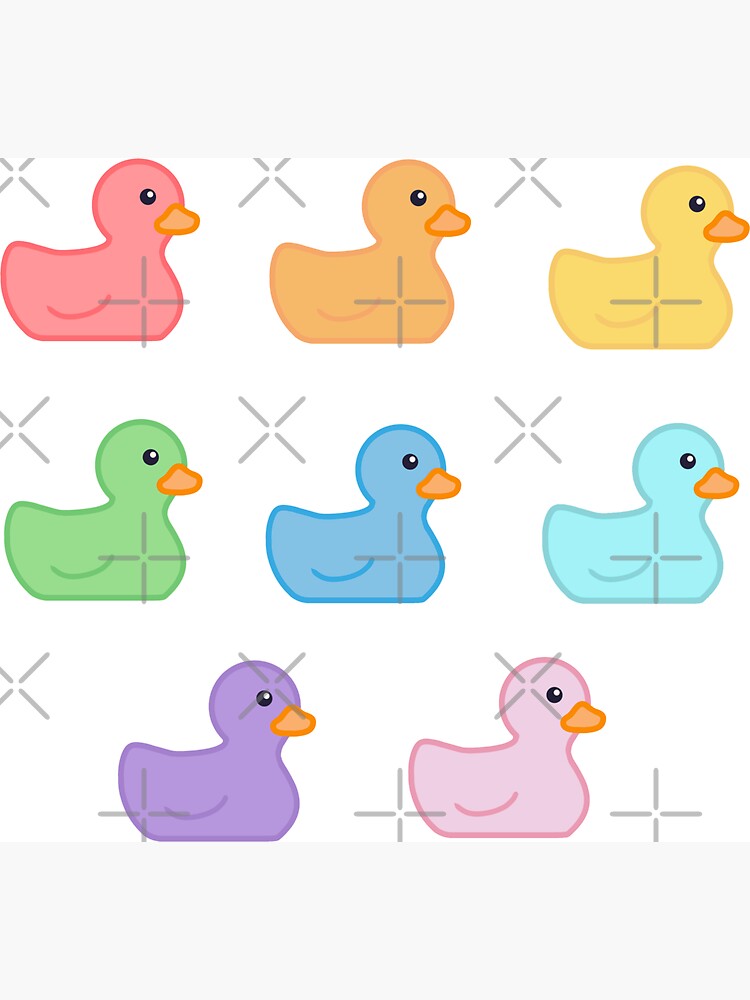 Thumbnail 3 of 3, Magnet, Rainbow Rubber Duck Pack designed and sold by scatcatnat.