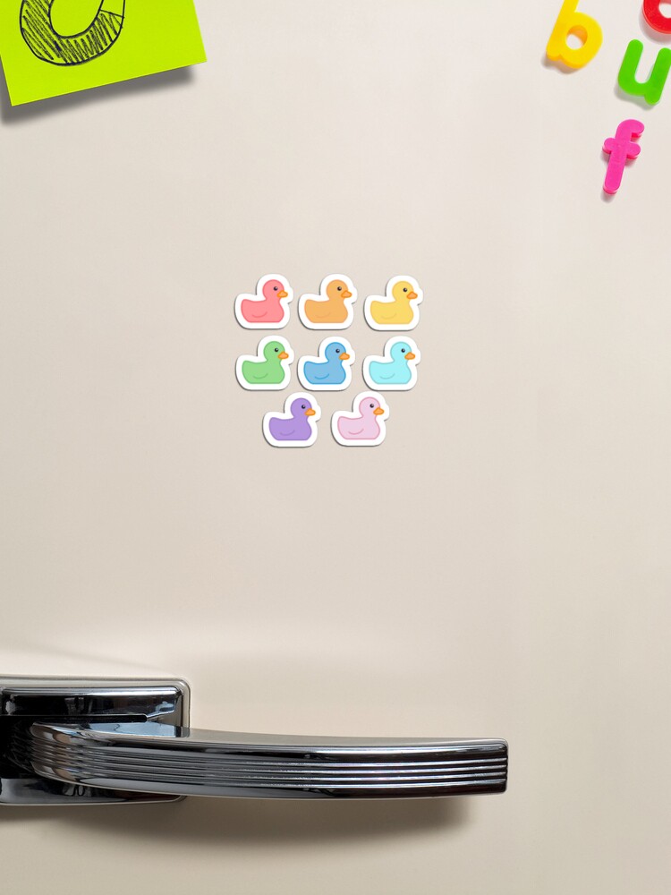 Thumbnail 1 of 3, Magnet, Rainbow Rubber Duck Pack designed and sold by scatcatnat.