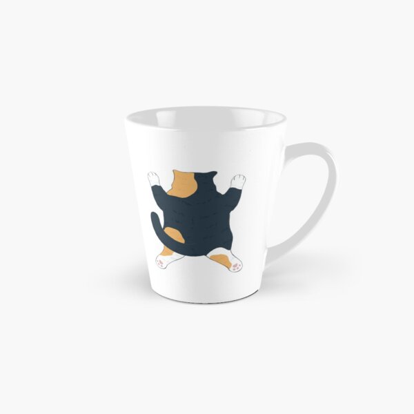 Adorable cat resting on background, digital painting. Tall Mug