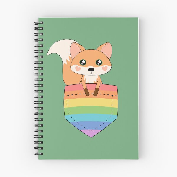Item preview, Kawaii Fox In Pocket Rainbow designed and sold by cashewdays.