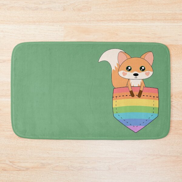 Item preview, Kawaii Fox In Pocket Rainbow designed and sold by cashewdays.