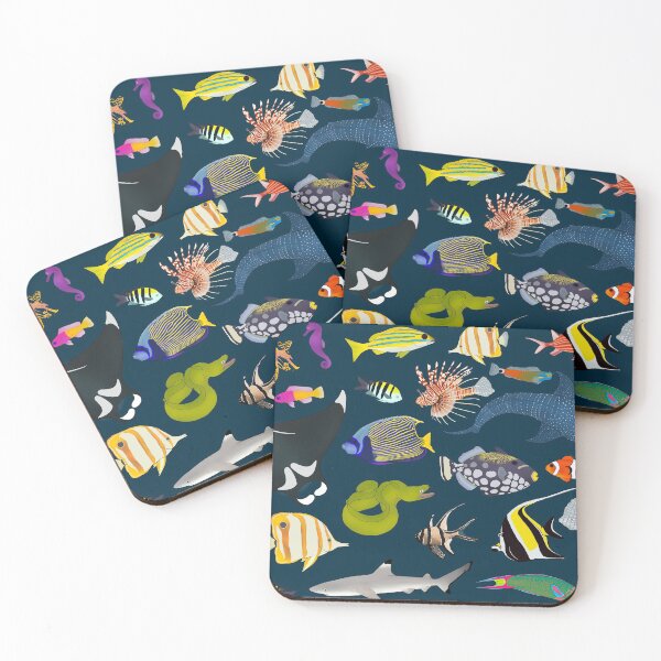 Item preview, Tropical Reef Fishes (Dark) designed and sold by WestCoastWoods.