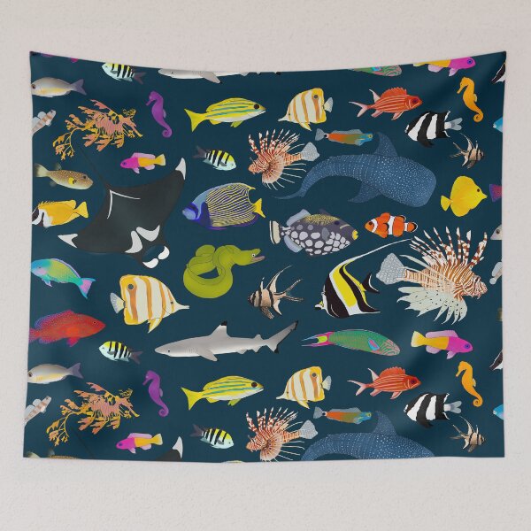 Item preview, Tropical Reef Fishes (Dark) designed and sold by WestCoastWoods.