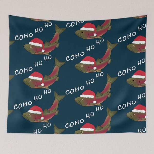 Item preview, Coho ho ho - Christmas Coho Salmon (Dark) designed and sold by WestCoastWoods.