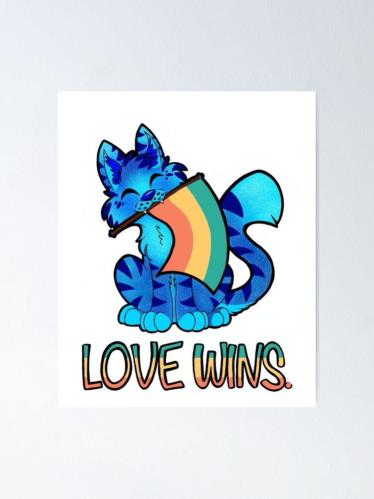 Love Wins Cat — Pansexual Pride Flag Poster For Sale By Feralaether Redbubble 0262