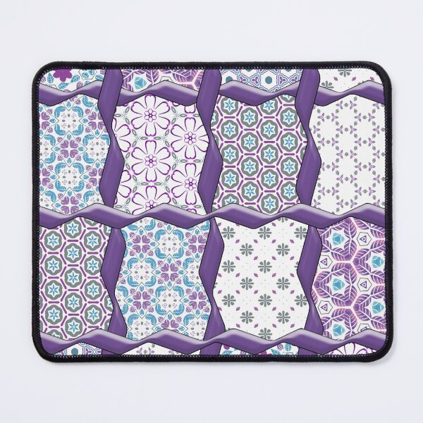 Item preview, Quilted pattern effect in purple blue white designed and sold by With My Hands By K.