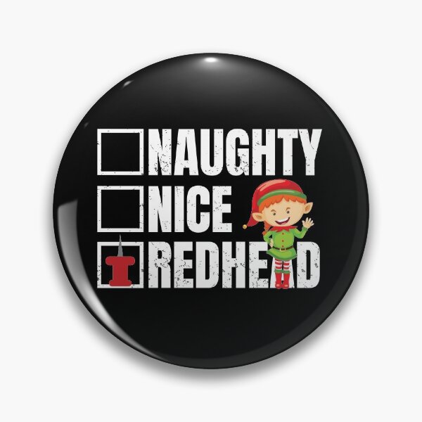 Item preview, Naughty Nice Redhead Funny Christmas Elf designed and sold by GravitiTees.
