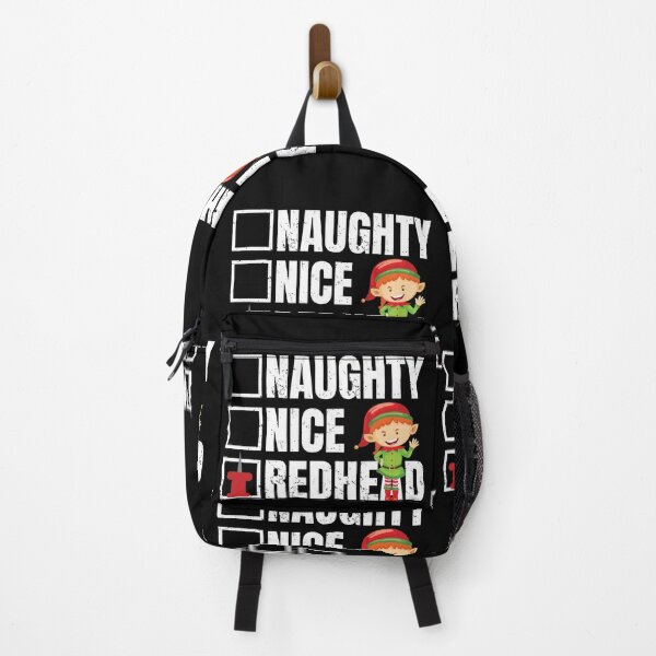 Item preview, Naughty Nice Redhead Funny Christmas Elf designed and sold by GravitiTees.