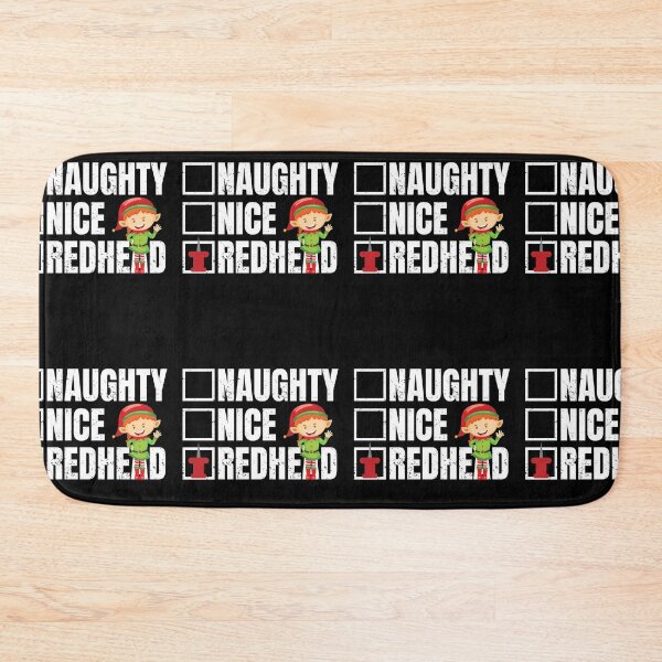 Item preview, Naughty Nice Redhead Funny Christmas Elf designed and sold by GravitiTees.