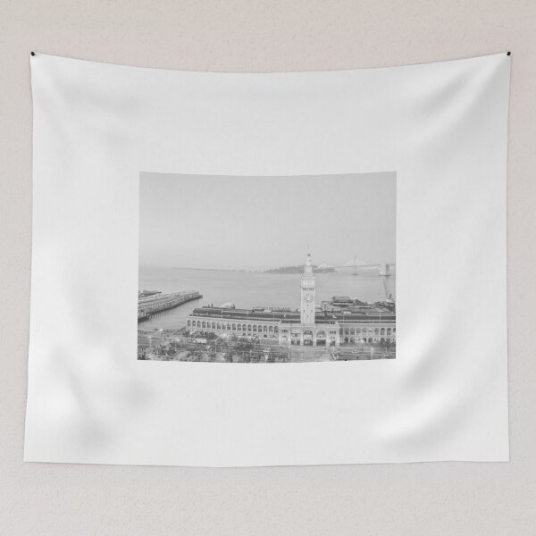 Item preview, Dusk at the Ferry Building, San Francisco - Black & White #1 designed and sold by ywphotos.