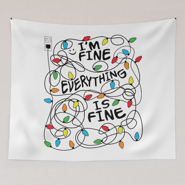Item preview, Xmas I'm fine Everything Is Fine Funny Christmas Lights designed and sold by TeeServes.