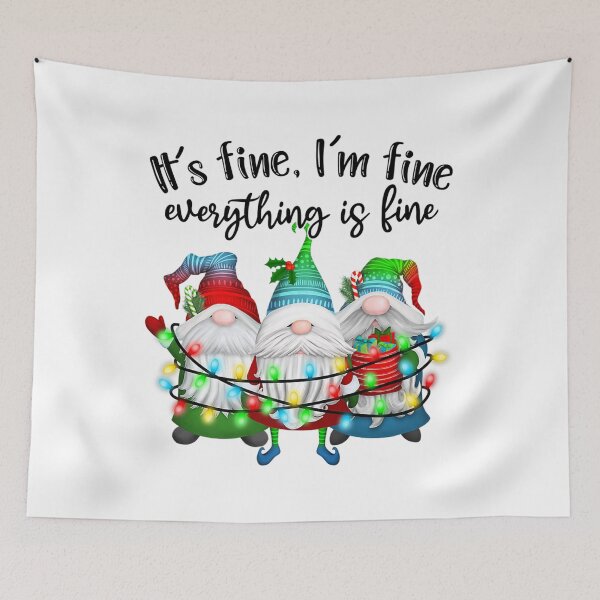Item preview, It's Fine I'm Fine Everything Is Fine Gnome Christmas Lights designed and sold by diesonlost.
