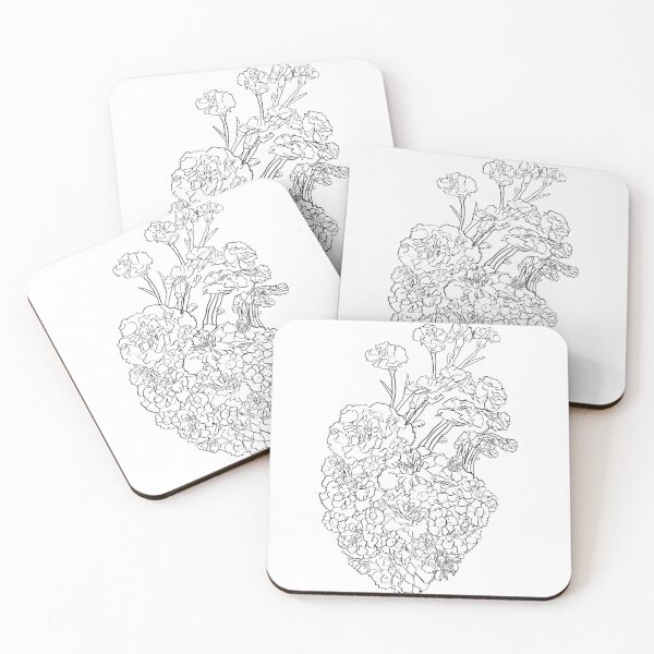 Item preview, Black Line Art of Mi Corazón Con Flores: Simple designed and sold by 2-Floral-Frogs.