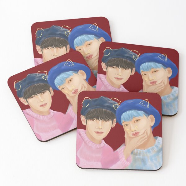 Item preview, Couples Christmas stickers T-shirts postcard kpop ateez wallpaper poster designed and sold by Krystal Li.