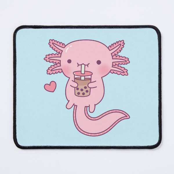 Item preview, Cute Axolotl Drinking Bubble Tea designed and sold by rustydoodle.