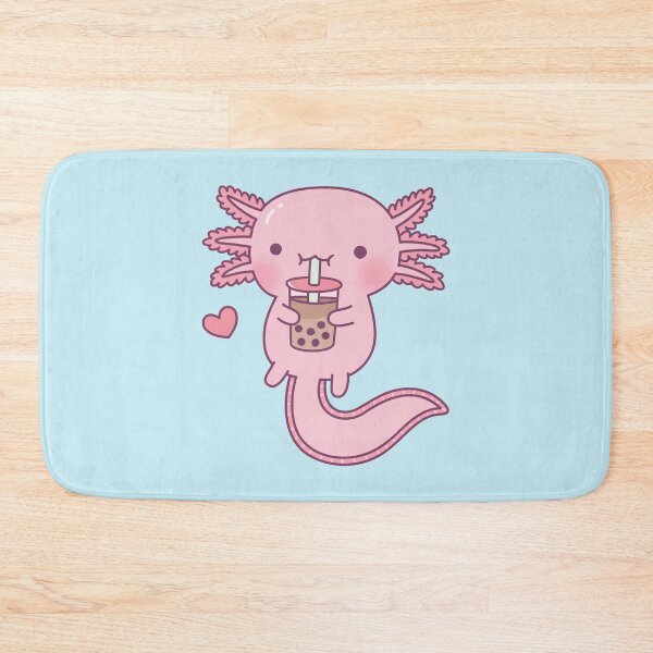 Item preview, Cute Axolotl Drinking Bubble Tea designed and sold by rustydoodle.