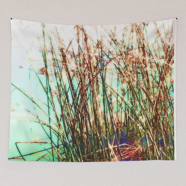 Item preview, Aquatic vegetation, aquatic plant, aquatic plants, leaves, leaf, nature, botanical, tropical, exotic, water, summer, reflection, sun, sunny-day, spring, holiday, xmas, red, green, designed and sold by PrintedDreams.