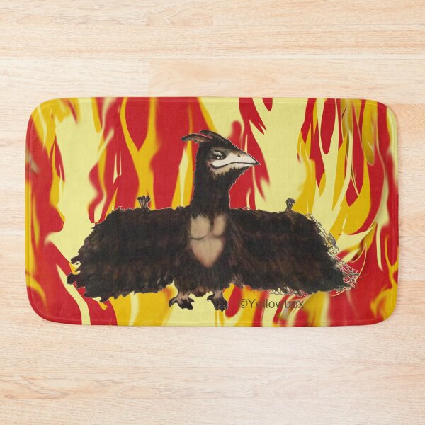 Item preview, hawk monster fly in fire mountain - Yellowbox ink painting designed and sold by twyellowbox.