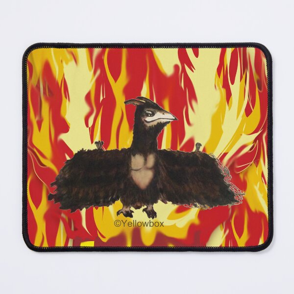 Item preview, hawk monster fly in fire mountain - Yellowbox ink painting designed and sold by twyellowbox.