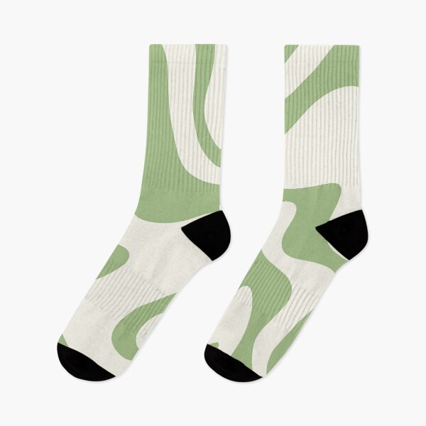Item preview, Retro Liquid Swirl Abstract Pattern in Light Sage Green and Cream 4 designed and sold by kierkegaard.