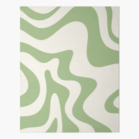 Liquid Swirl Contemporary Abstract Pattern in Light Sage Green Rug