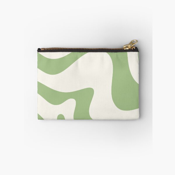 Item preview, Retro Liquid Swirl Abstract Pattern in Light Sage Green and Cream 4 designed and sold by kierkegaard.