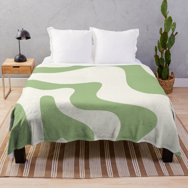 Item preview, Retro Liquid Swirl Abstract Pattern in Light Sage Green and Cream 4 designed and sold by kierkegaard.