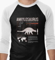 Ankylosaurus Dinosaur Facts Mens Womens Kids Science Men's Baseball ¾ T-Shirt