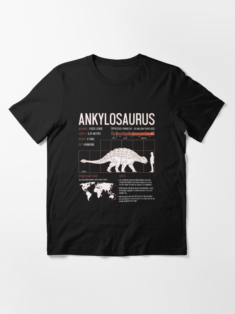 Ankylosaurus Dinosaur Facts T Shirt Mens Womens Kids Science Ankylosaurus Dinosaur Facts T Shirt Mens Womens Kids Science