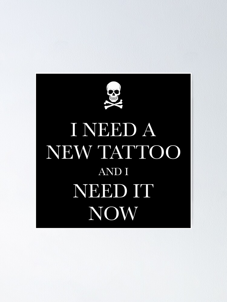 "Lustiger Tattoo Totenkopf Spruch Sprüche Slogan Motto" Poster von
