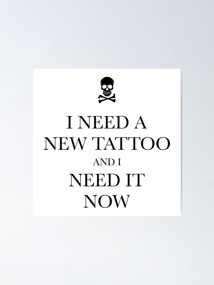"Lustiger Tattoo Totenkopf Spruch Sprüche Slogan Motto" Poster von
