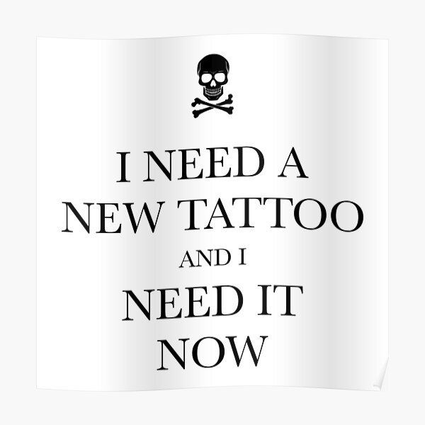 "Lustiger Tattoo Totenkopf Spruch Sprüche Slogan Motto" Poster von