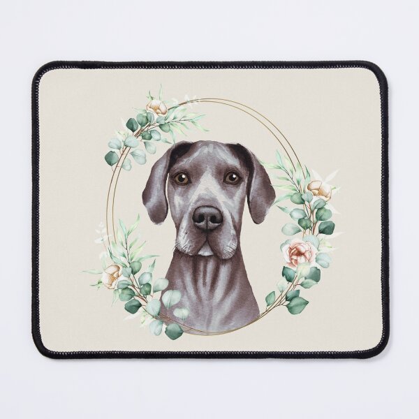 Item preview, Great Dane Dog in a Floral Gold Wreath Frame designed and sold by Alicia Chee.