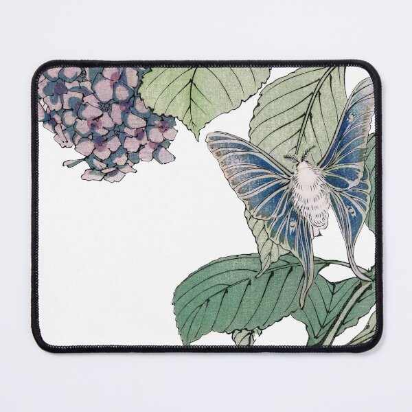 Item preview, Moth and Hydrangea illustration (1910) by Morimoto Toko designed and sold by mycloudzdesign.