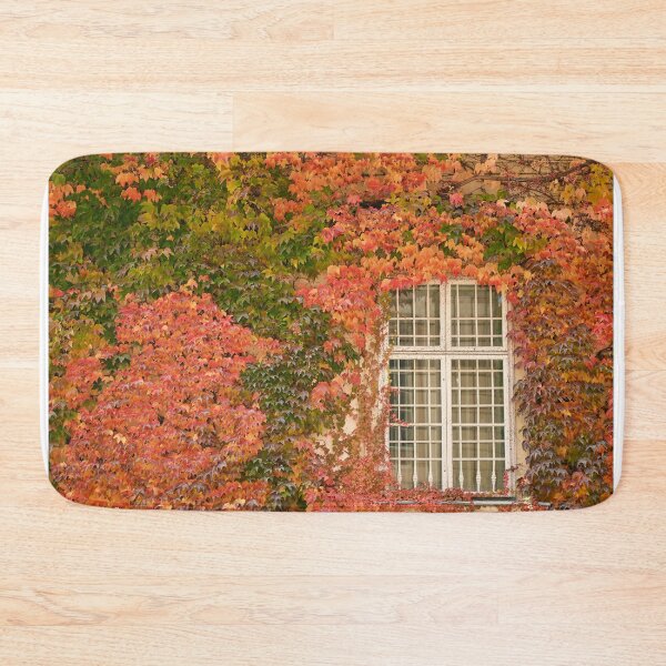 Item preview, wall with window and colorful creeper leafs in Vienna autumn season designed and sold by goceris.