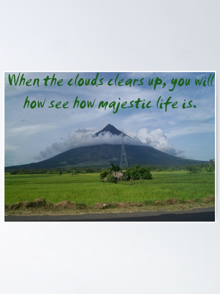 Poster Citation Sur La Vie Du Volcan Mayon Par Obd1976 Redbubble