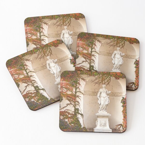 Item preview, statue and wall with creeper plant in autumn Vienna  designed and sold by goceris.