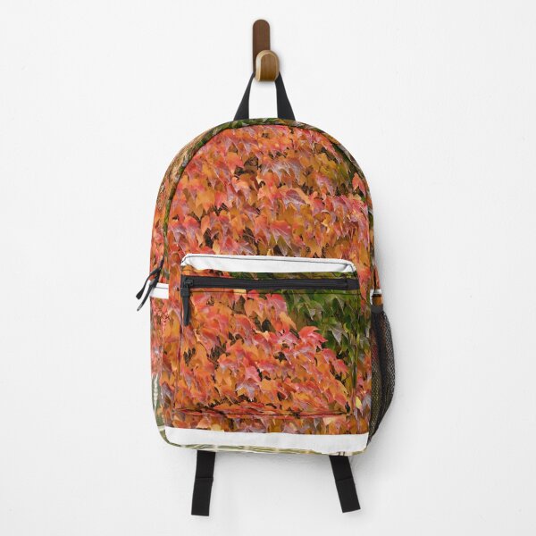 Item preview, wall with window and colorful creeper leafs in autumn designed and sold by goceris.