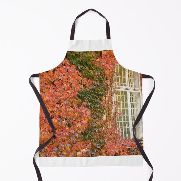 Item preview, wall with window and colorful creeper leafs in autumn designed and sold by goceris.